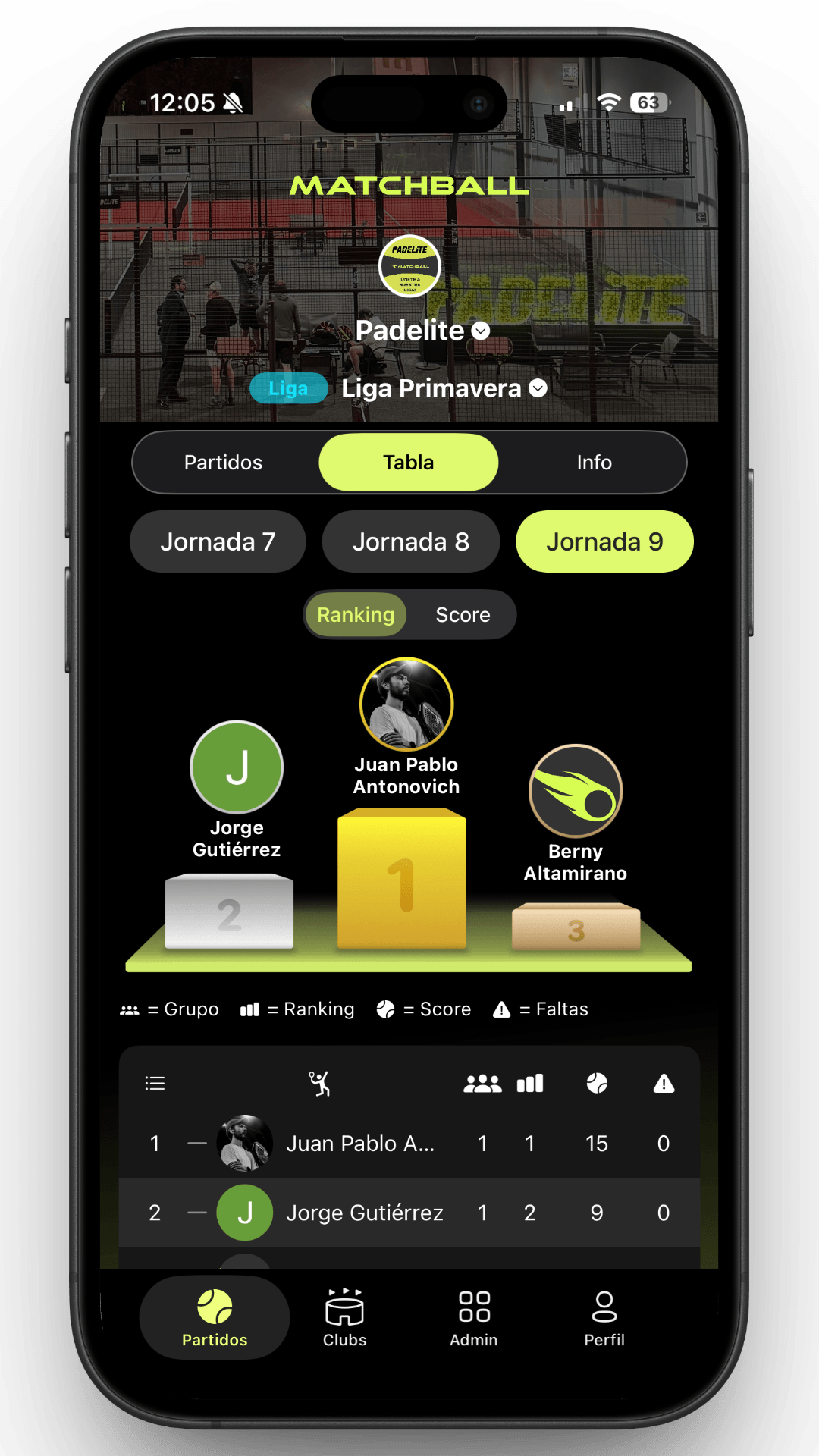 Matchball mobile app